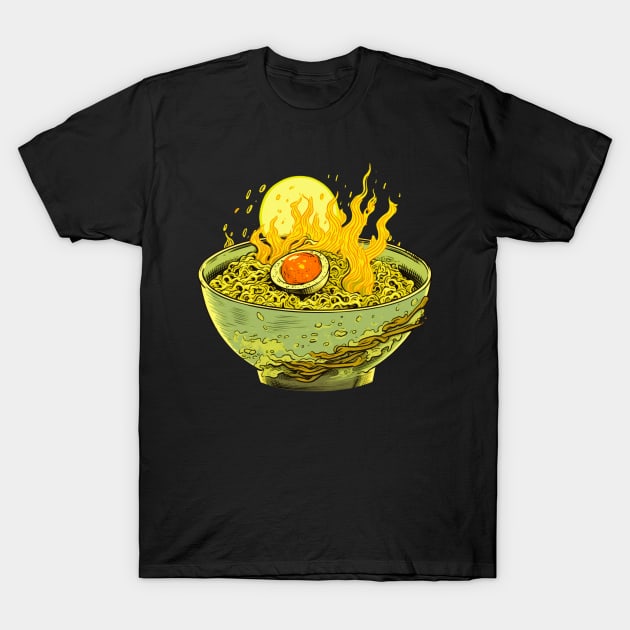 Fire Ramen Bowl T-Shirt by OscarVanHendrix